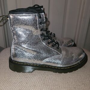 Dr. Martens Silver Metallic Boots